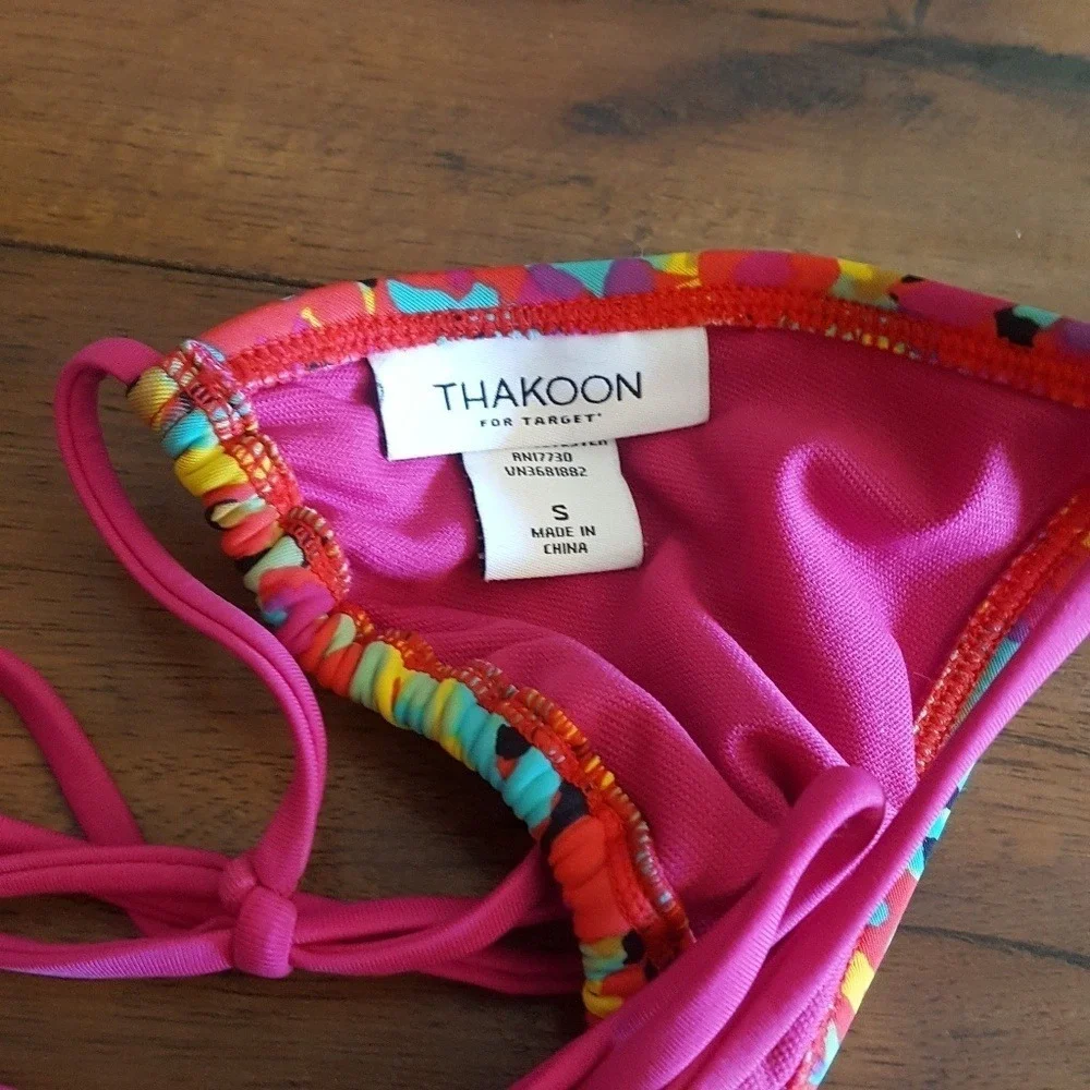 Thakoon‎ for Target Pink Abstract Floral Triangle Bikini Set Small